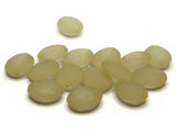 15 19mm Puffed Oval Coin Beads Frosted Yellow Lucite Plastic Beads Jewelry Making Beading Supplies