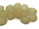 15 19mm Puffed Oval Coin Beads Frosted Yellow Lucite Plastic Beads Jewelry Making Beading Supplies