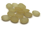 15 19mm Puffed Oval Coin Beads Frosted Yellow Lucite Plastic Beads Jewelry Making Beading Supplies