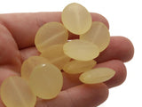 15 19mm Puffed Oval Coin Beads Frosted Yellow Lucite Plastic Beads Jewelry Making Beading Supplies