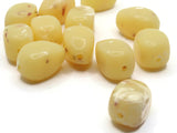 12 20mm Yellow Spotted Stone Look Nugget Beads Vintage Lucite Beads New Old Stock Beads Jewelry Making Beading Supplies Loose Beads