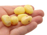 12 20mm Yellow Spotted Stone Look Nugget Beads Vintage Lucite Beads New Old Stock Beads Jewelry Making Beading Supplies Loose Beads