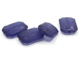 4 29mm Frosted Blue Beads Vintage Lucite Gems Rectangle Jewel Beads Lucite Plastic Beads to String Jewelry Making Beading Supplies