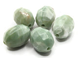 5 27mm Green and Red Stone Look Vintage Lucite Plastic Beads Faceted Oval Beads Jewelry Making Beading Supplies Loose Beads to String