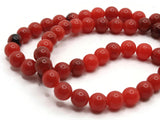 74 5.5mm Round Red Beads Vintage Lucite Beads Beading Supplies Stone Look Ball Beads Loose Plastic Beads to String