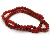 74 5.5mm Round Red Beads Vintage Lucite Beads Beading Supplies Stone Look Ball Beads Loose Plastic Beads to String