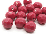 16 15mm Pink Faceted Round Beads Vintage Lucite Beads Jewelry Making Beading Supplies