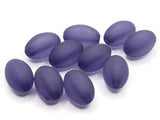 10 18mm Oval Beads Frosted Dark Blue Lucite Plastic Beads Jewelry Making Beading Supplies