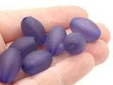 10 18mm Oval Beads Frosted Dark Blue Lucite Plastic Beads Jewelry Making Beading Supplies