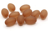 10 18mm Oval Beads Frosted Brown Lucite Plastic Beads Jewelry Making Beading Supplies