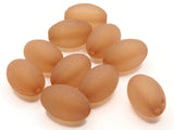 10 18mm Oval Beads Frosted Brown Lucite Plastic Beads Jewelry Making Beading Supplies