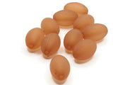 10 18mm Oval Beads Frosted Brown Lucite Plastic Beads Jewelry Making Beading Supplies