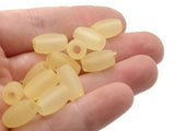 30 13mm Barrel Tube Beads Frosted Yellow Lucite Plastic Beads Jewelry Making Beading Supplies