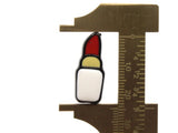 6 24mm Red Lipstick Beads Yellow and White Enamel on Black Plastic Beads Acrylic Beads to String Jewelry Making Beading Supplies