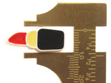6 24mm Red Lipstick with Black and Yellow Enamel Tube on White Plastic Beads Acrylic Beads to String Jewelry Making Beading Supplies