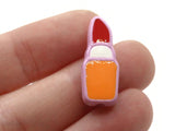 6 24mm Red Lipstick Beads Orange and White Enamel on Purple Plastic Beads Acrylic Beads to String Jewelry Making Beading Supplies