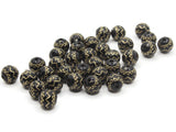32 9mm Black Round Plastic Beads with Gold Zigzag Pattern Loose Beads to String Jewelry Making Beading Supplies Black and Gold Acrylic Beads