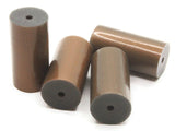 4 38mm Coppery Brown Metallic Vintage Lucite Plastic Tube Beads Industrial Jewelry Making Beading Supplies Loose Beads to String