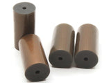 4 38mm Coppery Brown Metallic Vintage Lucite Plastic Tube Beads Industrial Jewelry Making Beading Supplies Loose Beads to String