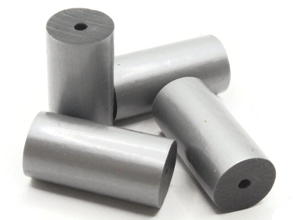 4 38mm Gray Silvery Metallic Vintage Lucite Plastic Tube Beads Industrial Jewelry Making Beading Supplies Loose Beads to String