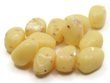 12 20mm Yellow Spotted Stone Look Nugget Beads Vintage Lucite Beads New Old Stock Beads Jewelry Making Beading Supplies Loose Beads