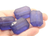 4 29mm Frosted Blue Beads Vintage Lucite Gems Rectangle Jewel Beads Lucite Plastic Beads to String Jewelry Making Beading Supplies