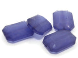 4 29mm Frosted Blue Beads Vintage Lucite Gems Rectangle Jewel Beads Lucite Plastic Beads to String Jewelry Making Beading Supplies