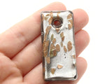 51mm Silver and Gold Foil Glass Pendant Rectangle Pendant Jewelry Making Beading Supplies