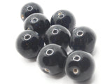 8 16mm Black Beads Smooth Round Ceramic Glass Beads Jewelry Making Beading Supplies Loose Beads to String