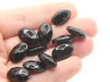 12 15mm Black Oval Glass Beads Large Faceted Flat Oval Beads Jewelry Making Beading Supplies