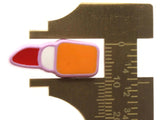 6 24mm Red Lipstick Beads Orange and White Enamel on Purple Plastic Beads Acrylic Beads to String Jewelry Making Beading Supplies
