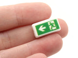 10 18mm Flat Rectangle Emergency Exit Beads White and Green Beads Plastic Beads to String Jewelry Making Beading Supplies
