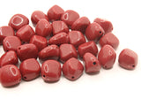 30 15mm Red Nugget Beads Oval Plastic Jewelry Making Beading Supplies Loose Beads to String
