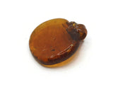 22mm Brown Flat Round Handmade Glass Pendant Jewelry Making Beading Supplies