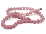 52 8mm Vintage Hand Knotted Pink Glass Smooth Round Beads Made in Japan Jewelry Making Beading Supplies Loose Beads Smooth Round Beads