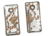 51mm Silver and Gold Foil Glass Pendant Rectangle Pendant Jewelry Making Beading Supplies