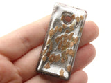 51mm Silver and Gold Foil Glass Pendant Rectangle Pendant Jewelry Making Beading Supplies