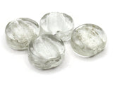 4 21mm Clear Silver White Core Coin Beads Flat Round Lampwork Glass Beads Jewelry Making and Beading Supplies