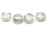 4 21mm Clear Silver White Core Coin Beads Flat Round Lampwork Glass Beads Jewelry Making and Beading Supplies