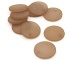 10 20mm Flat Round Drop Beads Frosted Brown Vintage Lucite Plastic Beads Jewelry Making Beading Supplies