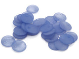30 11mm Curved Flat Round Drop Beads Frosted Blue Vintage Lucite Plastic Beads Jewelry Making Beading Supplies