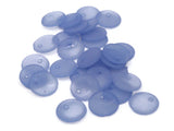 30 11mm Curved Flat Round Drop Beads Frosted Blue Vintage Lucite Plastic Beads Jewelry Making Beading Supplies