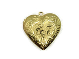 29mm Heart Locket with Flowers Gold Tone Brass Locket Charm Jewelry Making and Beading Supplies