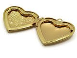29mm Heart Locket with Flowers Gold Tone Brass Locket Charm Jewelry Making and Beading Supplies