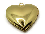 29mm Heart Locket with Flowers Gold Tone Brass Locket Charm Jewelry Making and Beading Supplies