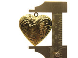 29mm Heart Locket with Flowers Gold Tone Brass Locket Charm Jewelry Making and Beading Supplies