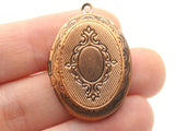 34mm Oval Flower Locket Copper Tone Brass Locket Charm Jewelry Making and Beading Supplies