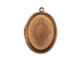 34mm Oval Flower Locket Copper Tone Brass Locket Charm Jewelry Making and Beading Supplies