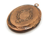 34mm Oval Flower Locket Copper Tone Brass Locket Charm Jewelry Making and Beading Supplies