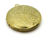 35mm Round Flower Locket Gold Tone Locket Charm Jewelry Making and Beading Supplies Floral Locket